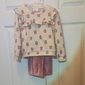 Rachel Zoe 2piece Cream Floral Sweatshirt and Pants